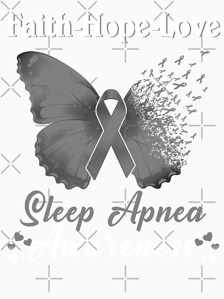 Faith Hope Love Butterfly Sleep Apnea Awareness by Gillosina Unisex , , , Long Sleeve Tee