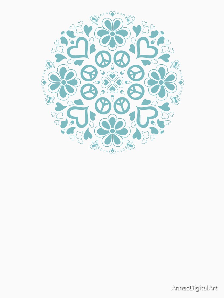 Peace and love collection (Blue mandala) by AnnasDigitalArt