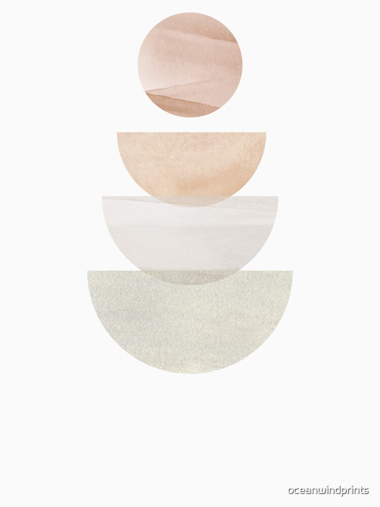 Geometric Stacked Bowls Abstract Half Circle Sun and Moon by oceanwindprints
