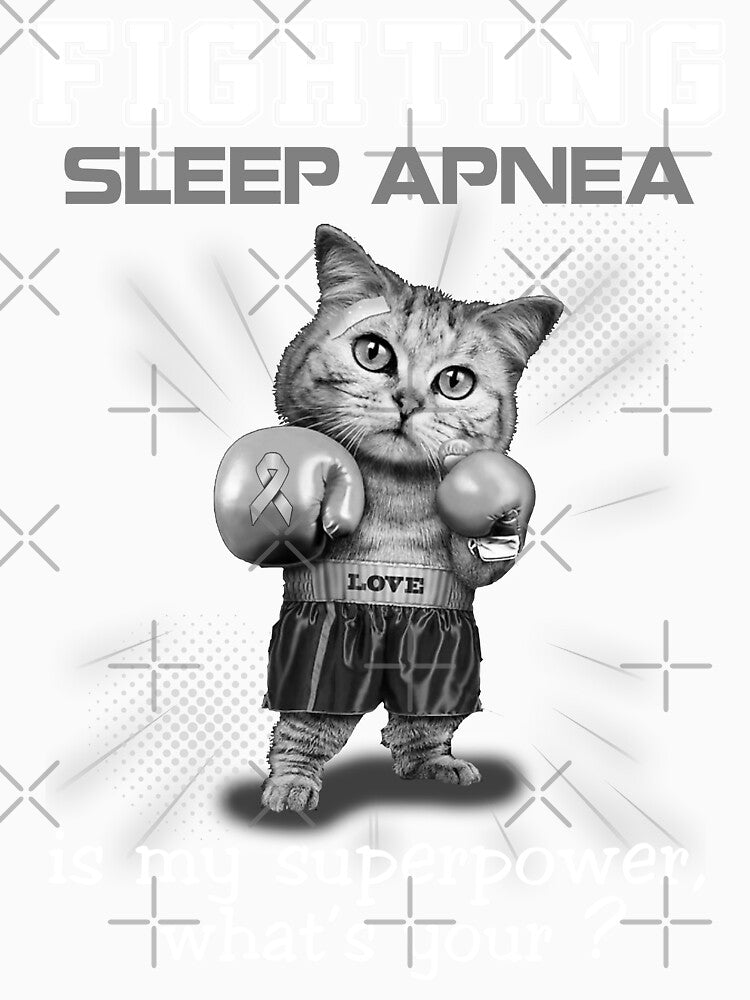 Funny Cat Fighting Sleep Apnea Is My Superpower What's Your by Kohend Unisex , , , Long Sleeve Tee