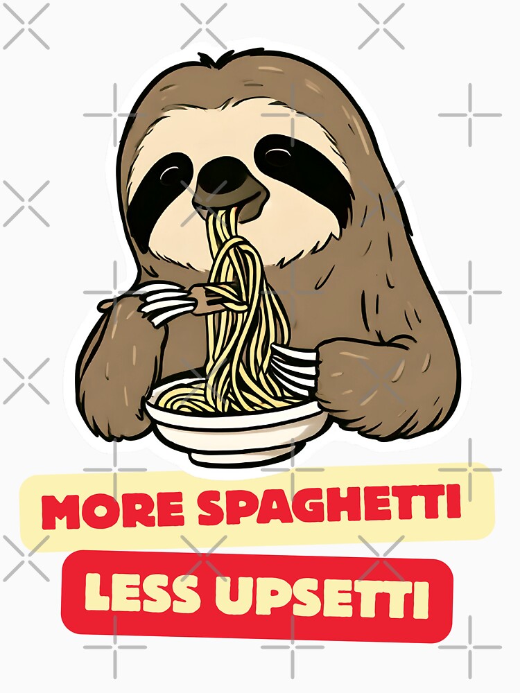 More Spaghetti Less Upsetti – Cute Food Mood Design by PigmalionArt Unisex , , , Long Sleeve Tee