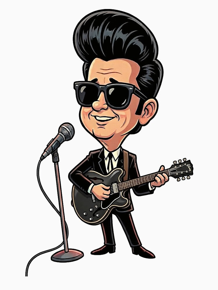 Roy Orbison - Cartoon by Bigkite Unisex , , , Long Sleeve Tee