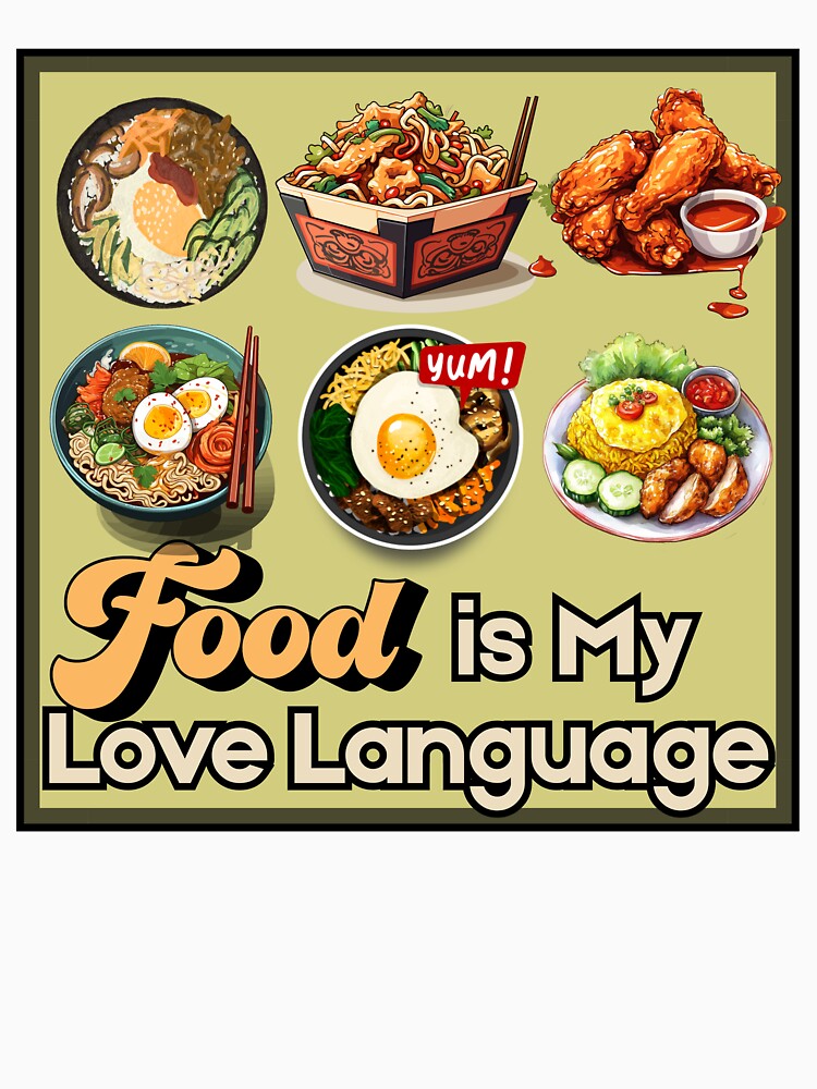 Food Is My Love Language – Cute Asian Food Illustration by Wentoo Unisex , , , Long Sleeve Tee