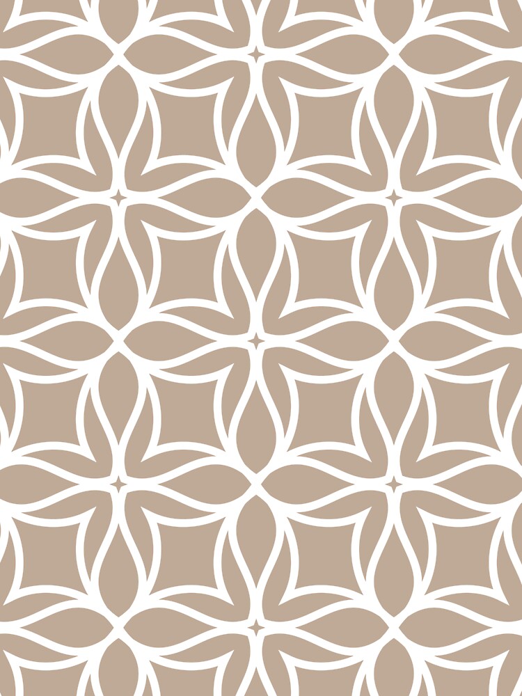 Brown and White Line Art Flower Petal Pattern Pairs DE 2022 Popular Color Trail Dust DE6123 by ColorOfTheYears