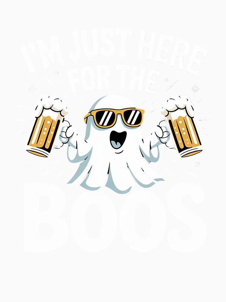 I'm Just Here For The Boos Halloween Ghost Beer Crew men by KotexTemu Unisex , , , Long Sleeve Tee