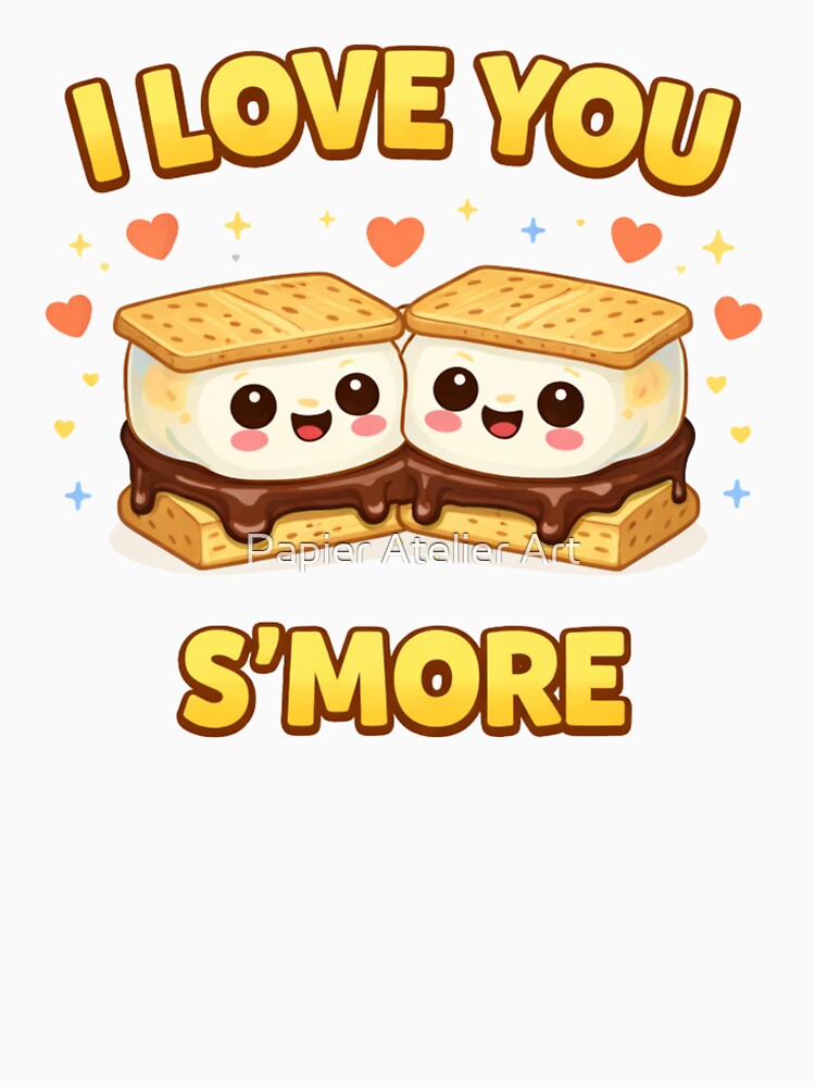 I Love You S’more Cute Food Pun by Papier Atelier Art Unisex , , , Long Sleeve Tee