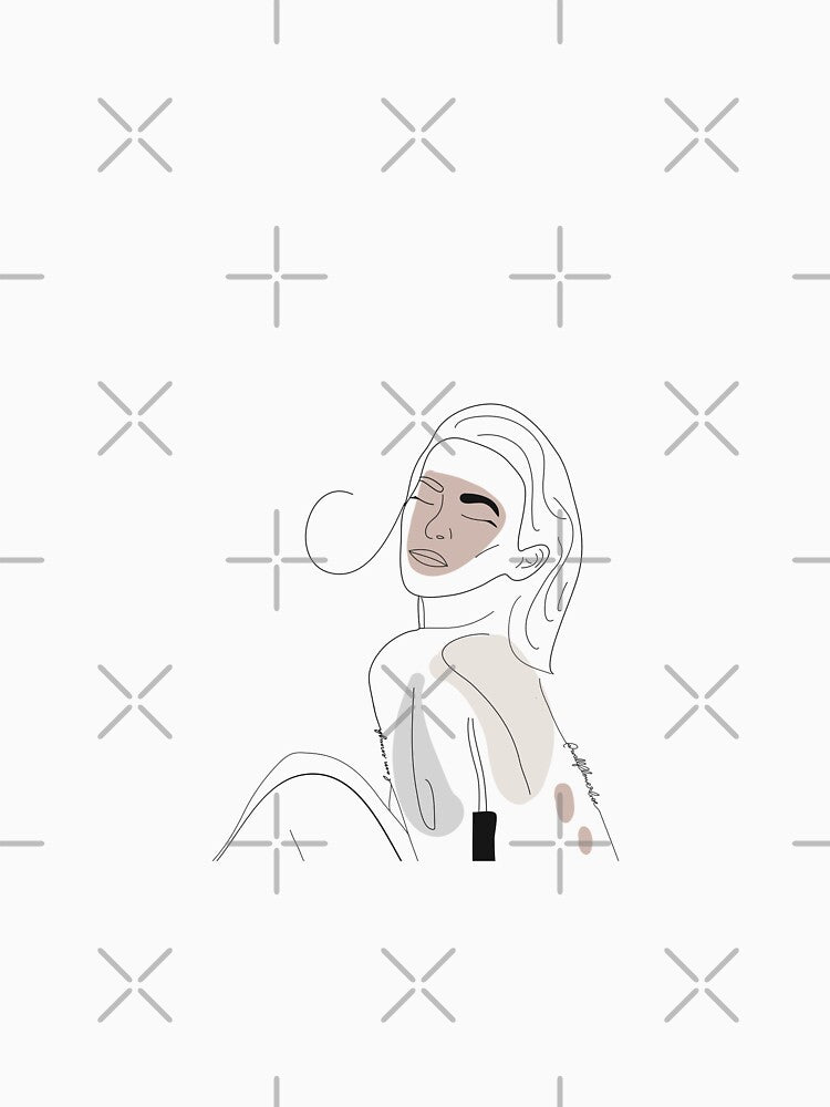 Line Art Women Splash of Color by wallflowerbee