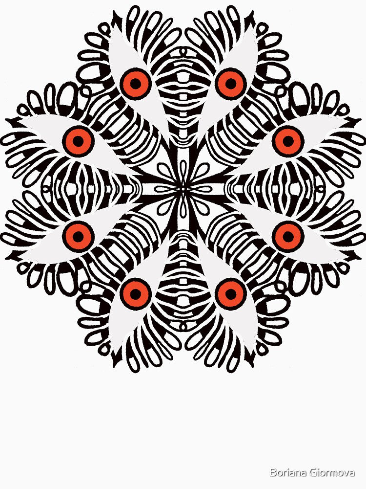 Trippy Gothic Flower With Eyes - Weird Creepy Horror Art by Boriana Giormova