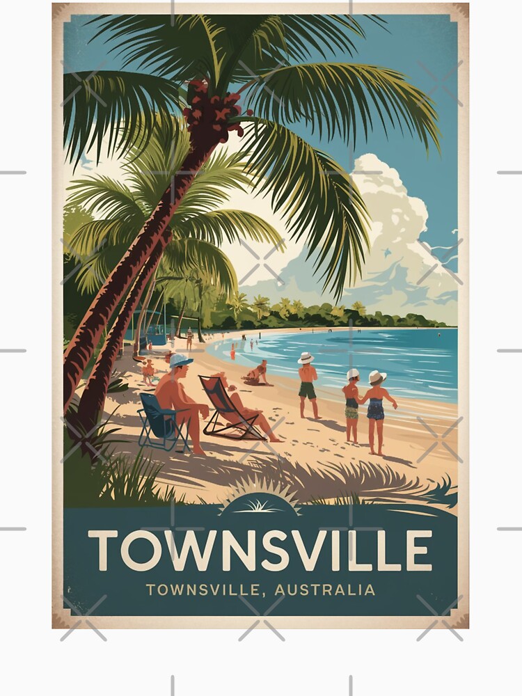 Townsville Vintage Travel Poster by TravelerRat Unisex , , , Long Sleeve Tee