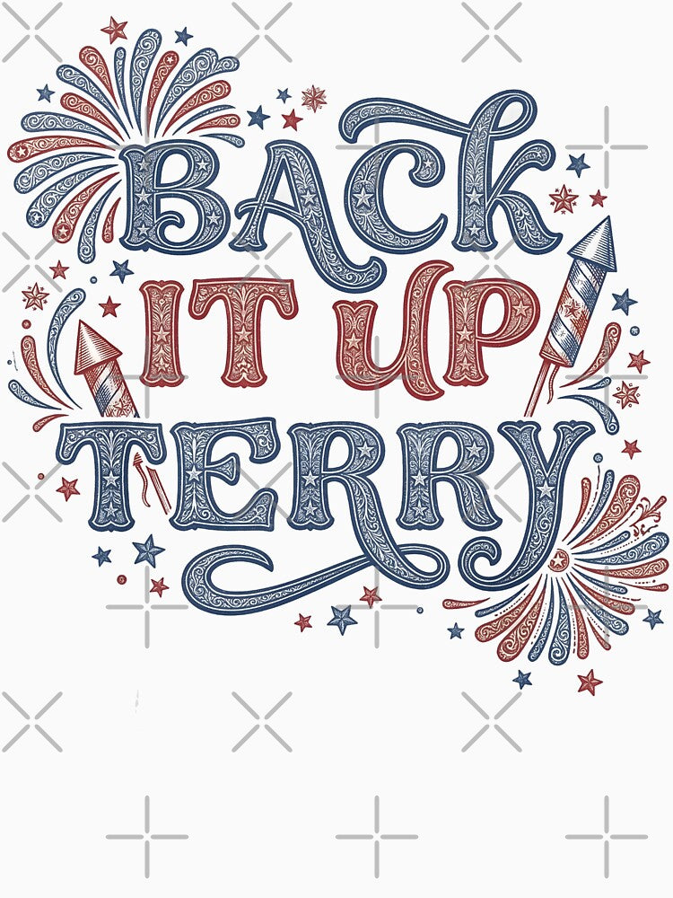 Back it Up Terry Put It in Reverse July 4th Fireworks Terry by THREE LITTLE BEANS Unisex , , , Long Sleeve Tee