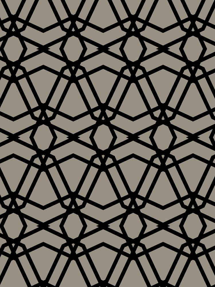 Brown and Black Line Geometric Pattern Chains Pairs Sherwin Williams 2022 Popular Color Felted Wool SW 9171 by ColorOfTheYears