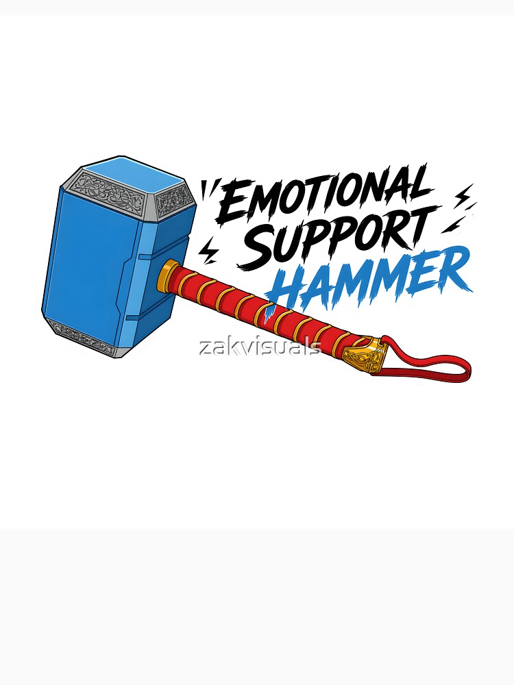 Thor’s Emotional Support Hammer by zakvisuals Unisex , , , Long Sleeve Tee