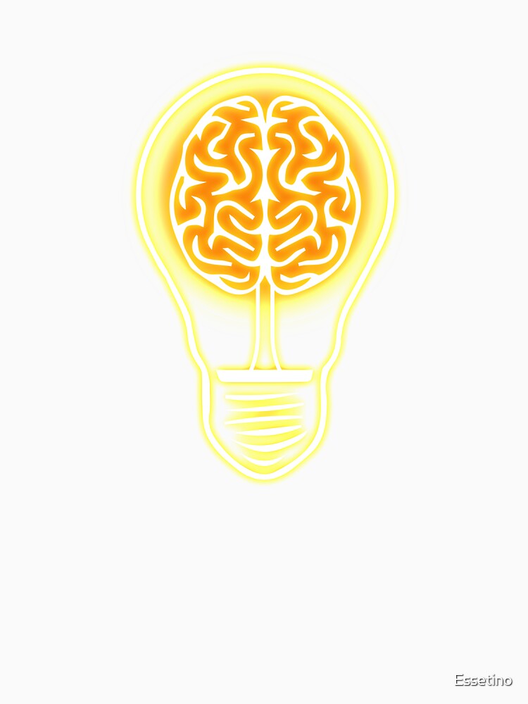 Light Bulb Idea Abstract Brain Mindfulness Cool Graphic by Essetino Unisex , , , Long Sleeve Tee
