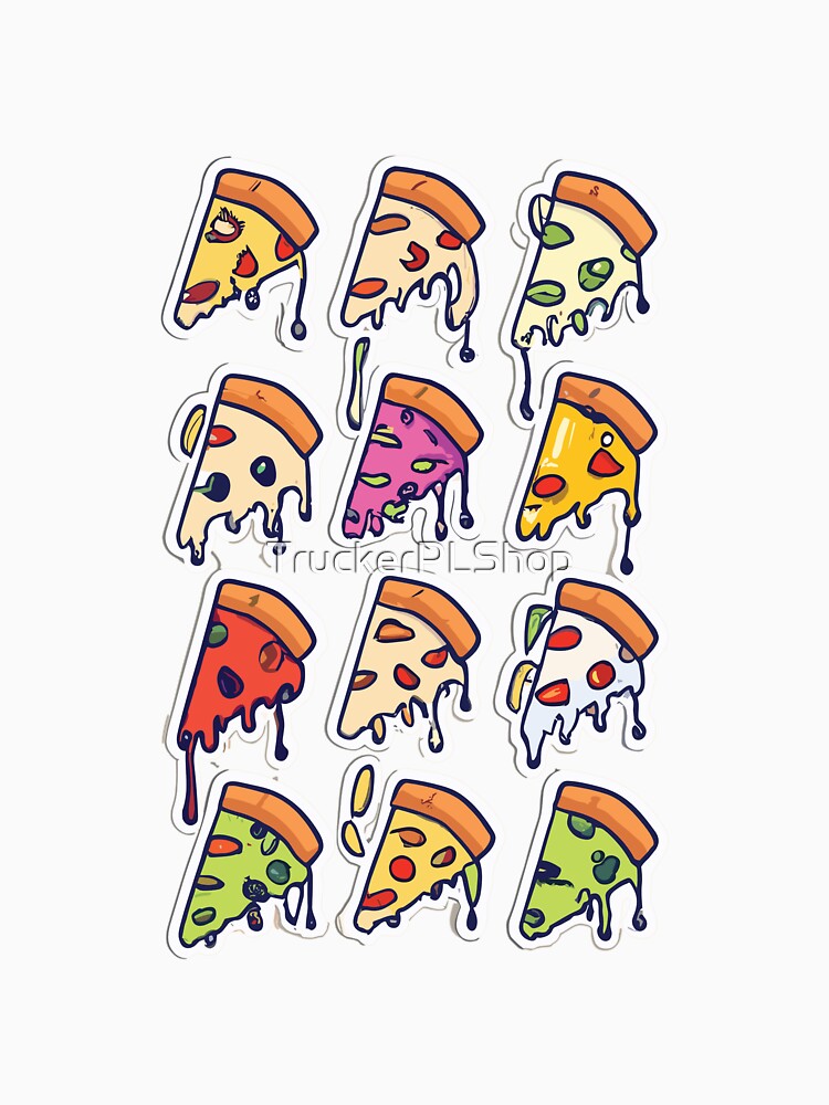Cute triangle of pizza set by TruckerPLShop Unisex , , , Long Sleeve Tee