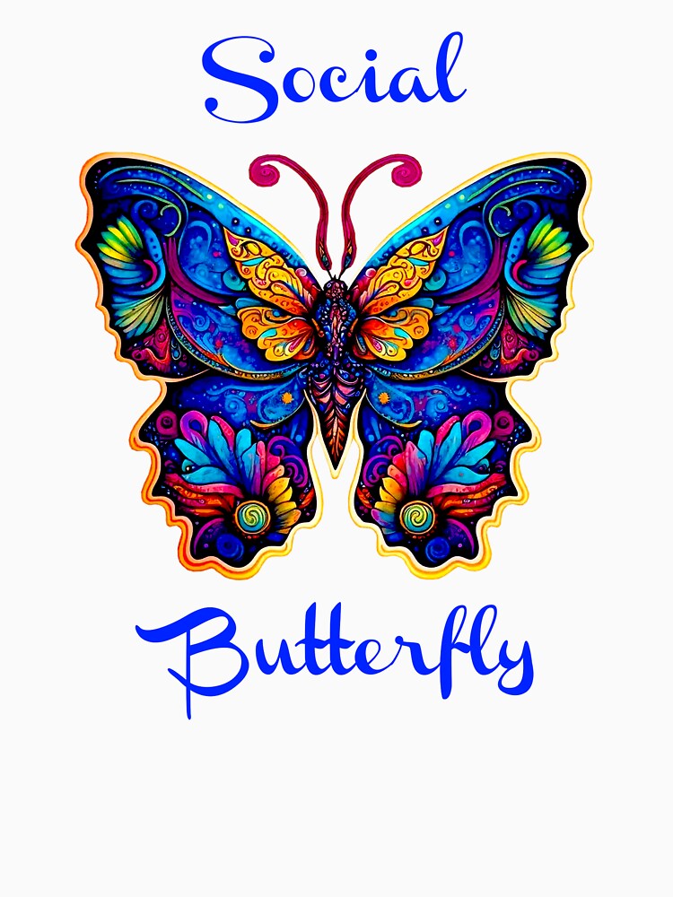 Colorful extrovert Social Butterfly by Atteestude Unisex , , , Long Sleeve Tee