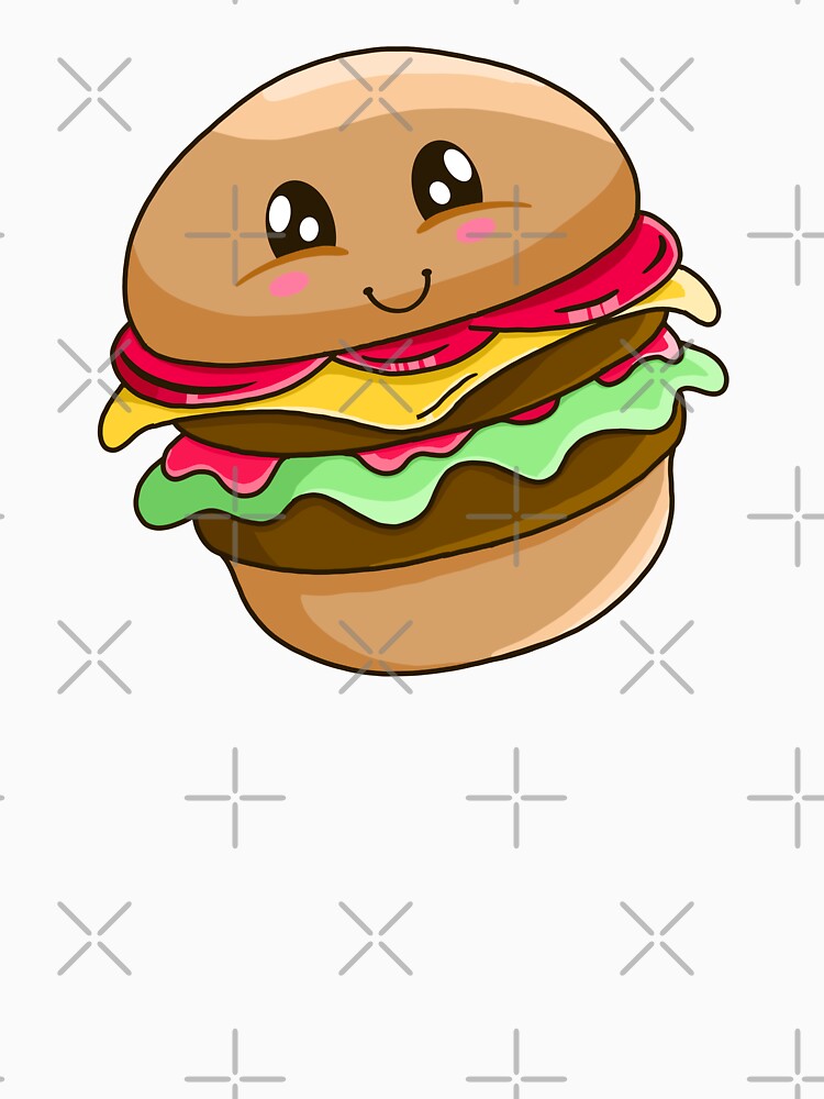 Cute Burger by Kimprut Unisex , , , Long Sleeve Tee