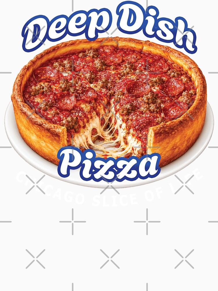Chicago Deep Dish Pizza - Funny Pizza Lover Food Pun Design by merchxwear Unisex , , , Long Sleeve Tee