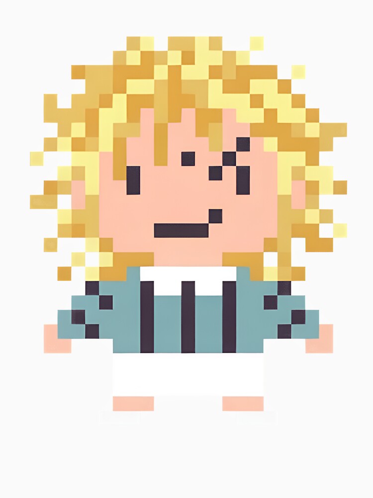 Small Pixel Kid with Messy Blond by tunsiunhin Unisex , , , Long Sleeve Tee