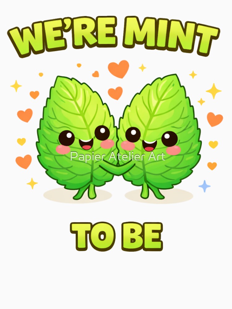 We're Mint To Be Cute Food Pun by Papier Atelier Art Unisex , , , Long Sleeve Tee