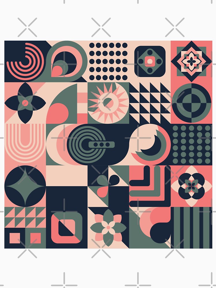 Mid century modern seamless pattern dusty pink by vianahline