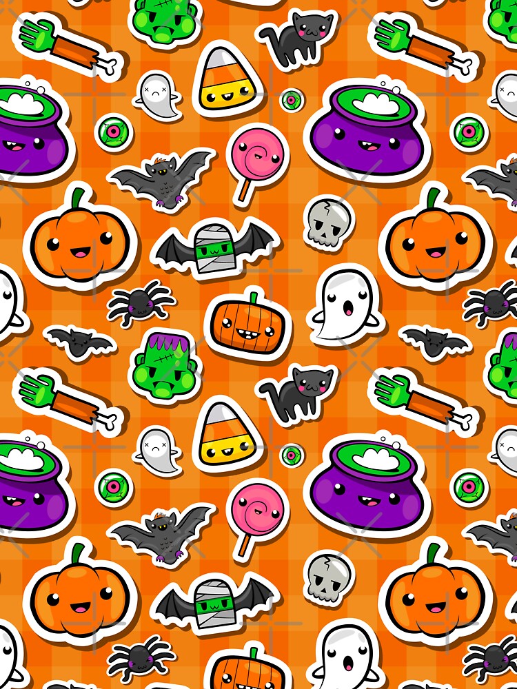 Cute Kawaii Halloween Pattern by TamGustam Unisex , , , Long Sleeve Tee