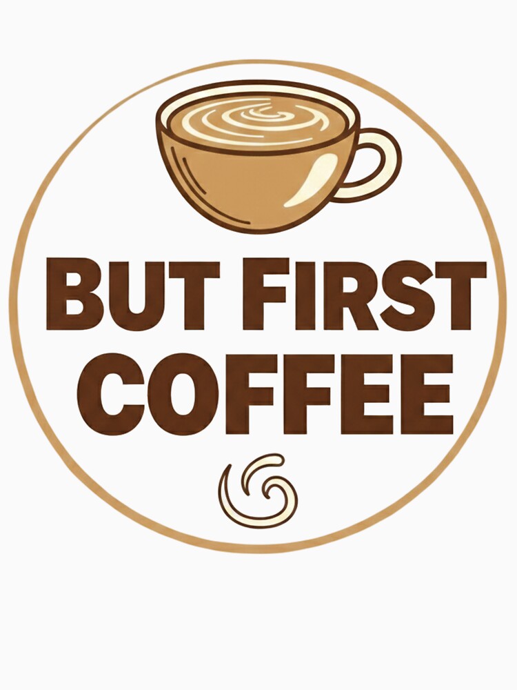 But First Coffee Funny Quote Design by DreamsMRC Unisex , , , Long Sleeve Tee