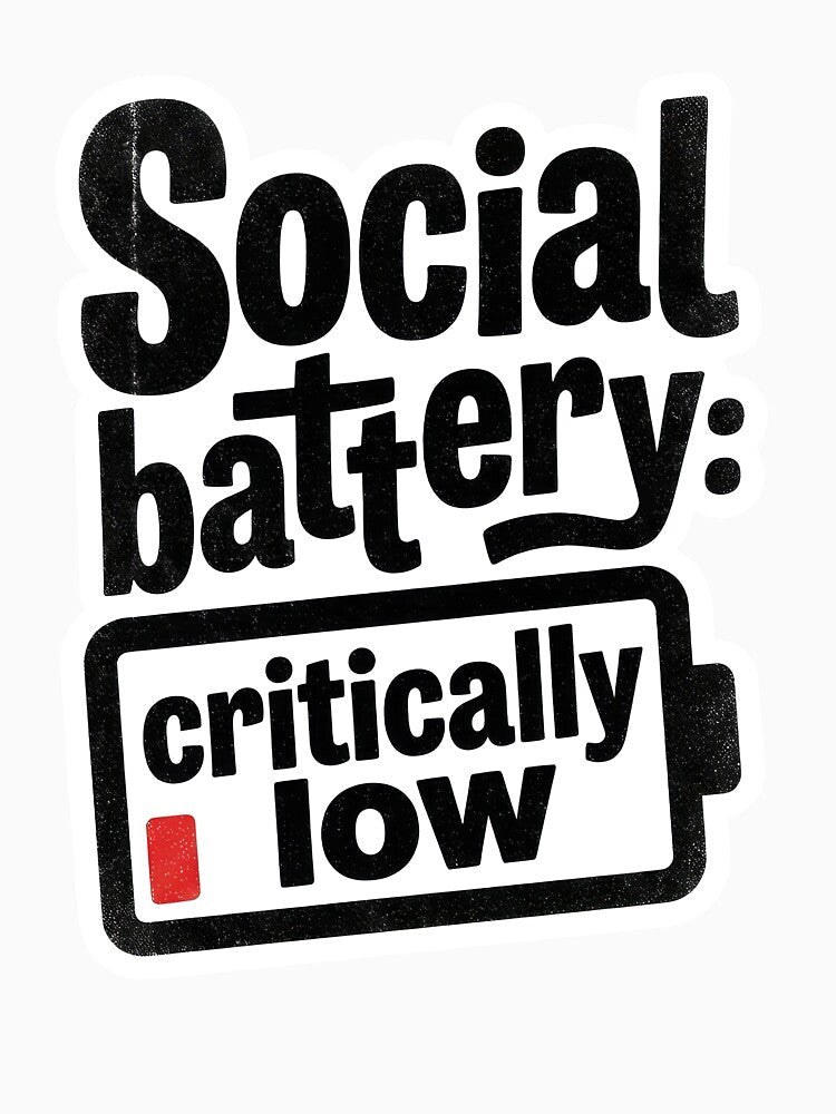 Social battery. Critically low. by Supr Rare Unisex , , , Long Sleeve Tee