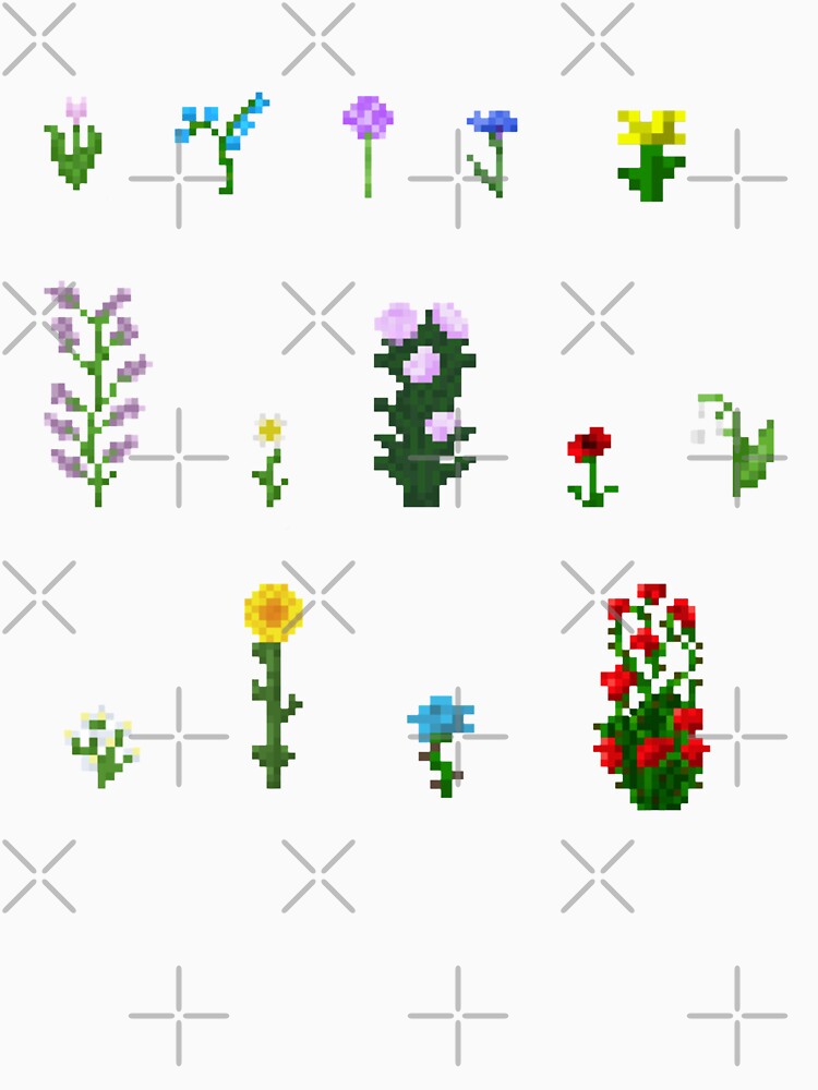 Flower Collection | Pixel Art Flowers by vitrar Unisex , , , Long Sleeve Tee