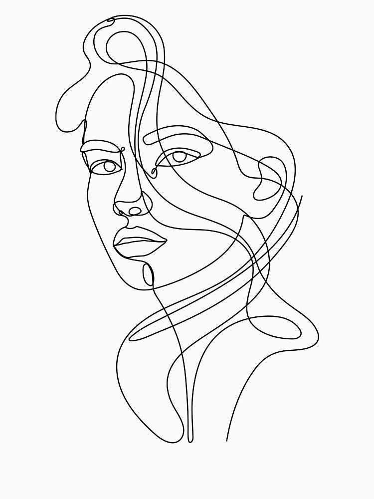 Just A Line - Woman Face - Statuesque Woman by altandesign