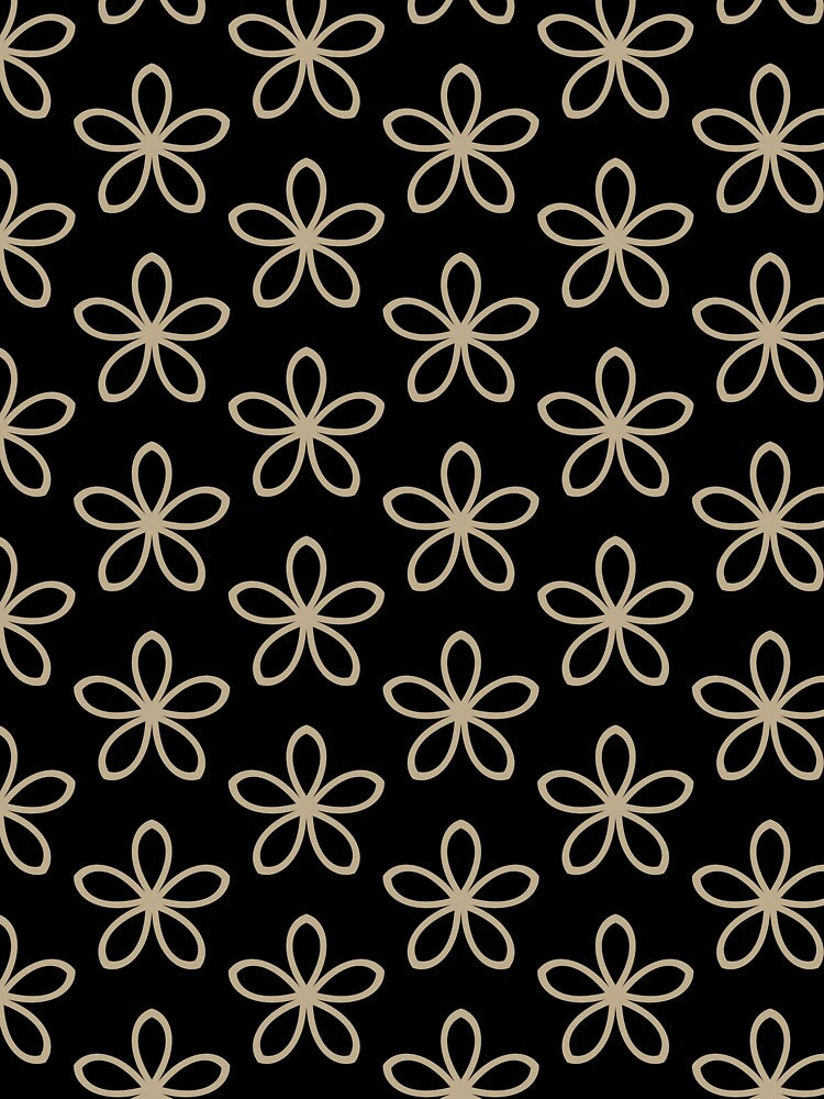 Black and Tan Minimal Flower Pattern Pairs DE 2022 Trending Color Bamboo Screen DE6193 by ColorOfTheYears