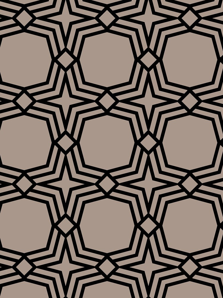 Light Brown and Black Geometric Shape Tile Pattern Pairs HGTV Emerging Taupe HGSW3035 2022 Color - Colour Trends - Shade - Hue by ColorOfTheYears