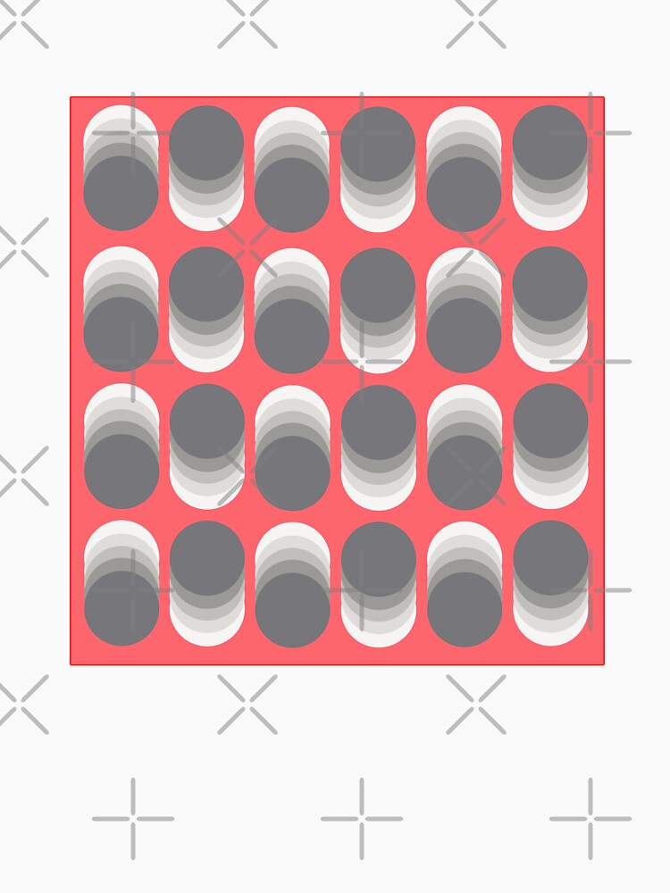 Shades of Grey on overlapping circles against a Red background by ThisNThatImages