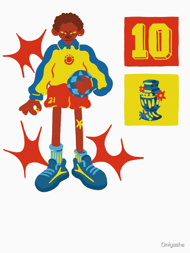 Soccer Character Retro Number 10 Mascot by Oniyasha Unisex , , , Long Sleeve Tee