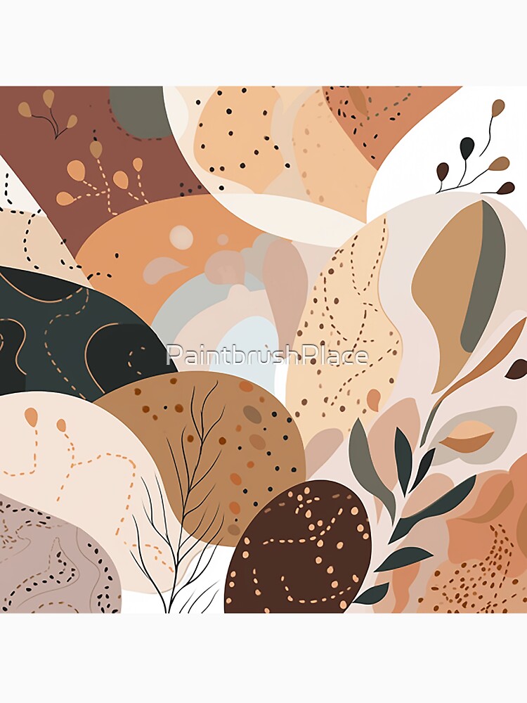 Abstract Nature-Inspired Organic Shapes Art by PaintbrushPlace