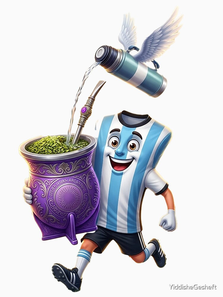Sky Blue Passion – Argentine Mate Football Legend - Argentina Football Mate Mascot - Soccer Fan Art by YG - YiddisheGesheft