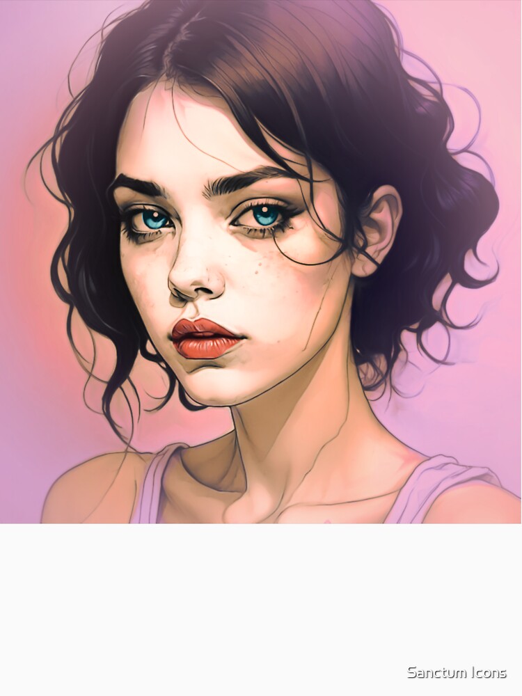 Minimalist Portrait of a Young Woman by Sanctum Icons