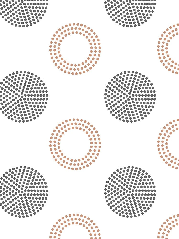 Tan Gray White Circle Polka Dot Pattern Pairs DE 2022 Popular Color Chinook Salmon DET456 by ColorOfTheYears