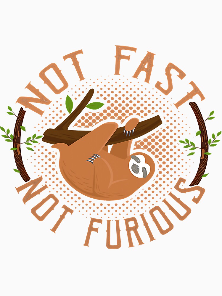 Not Fast Not Furious Funny Sloth Lover by NeverLoseSF Unisex , , , Long Sleeve Tee