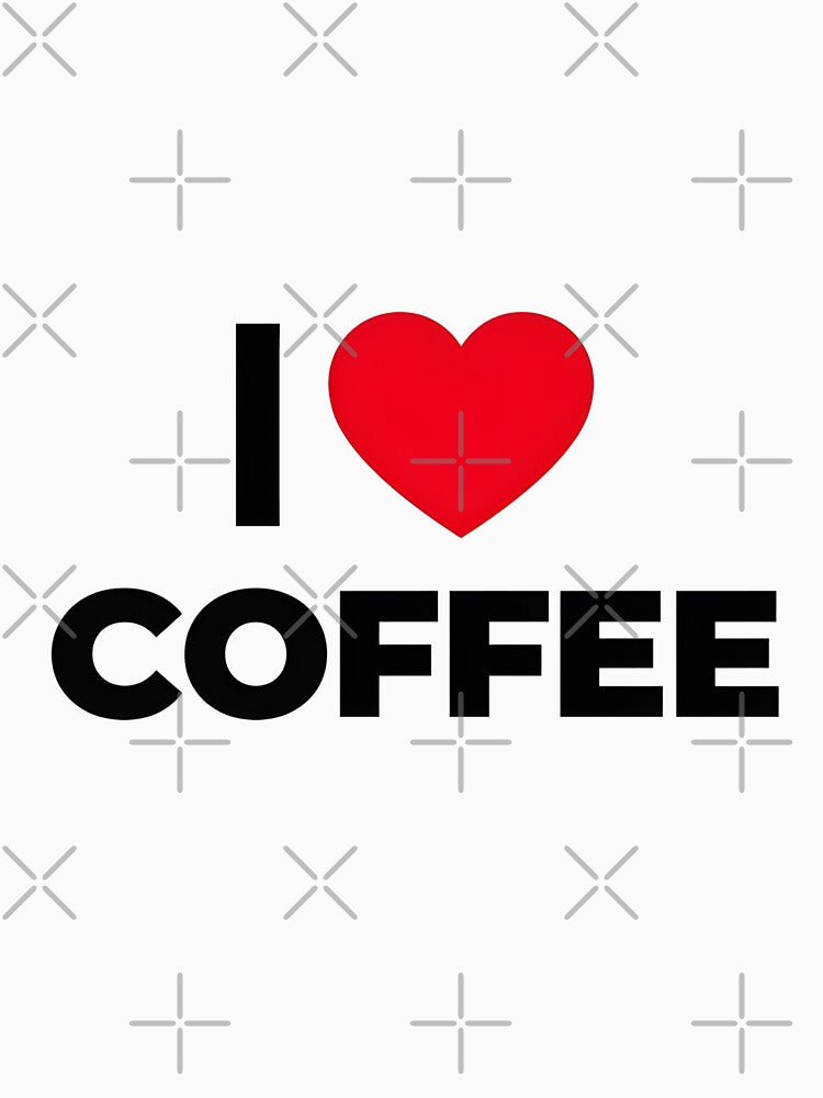 I Love Coffee - Bold Typography Heart Design by WowDezign Unisex , , , Long Sleeve Tee