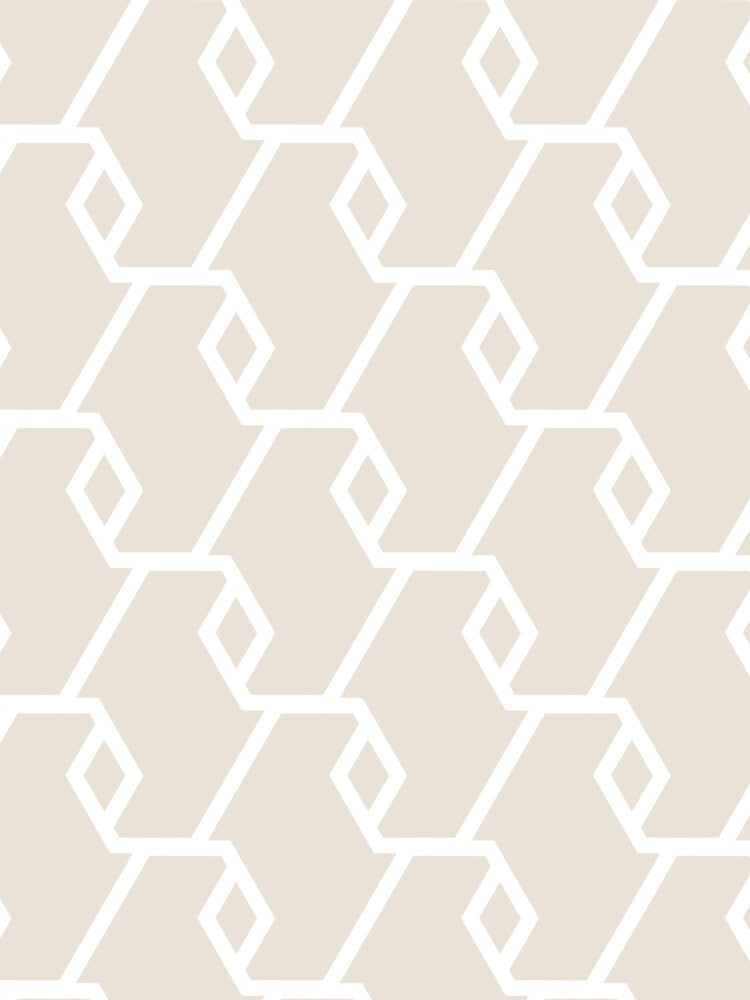 Beige and White Diamond Line Shape Tile Pattern Pairs DE 2022 Popular Color Crisp Muslin DE6212 by ColorOfTheYears