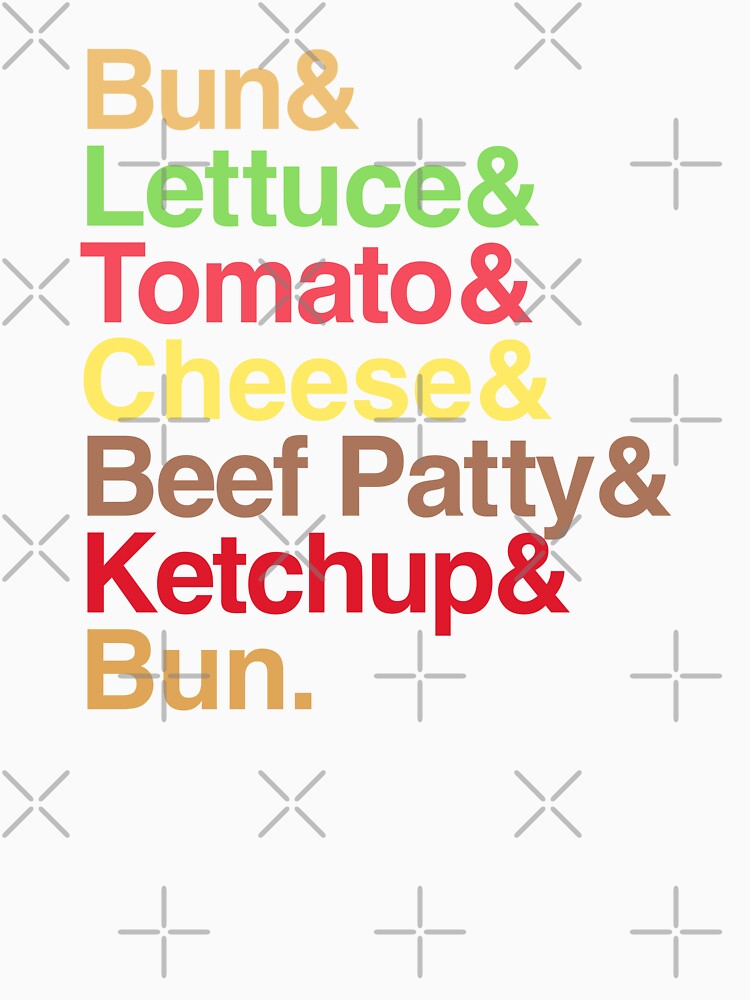 Burger Stack Funny Food Typography Humor by EthosWear Unisex , , , Long Sleeve Tee