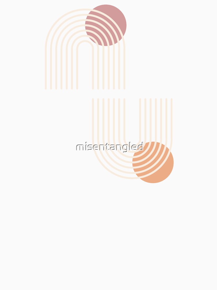 Boho white rainbow arches and suns minimal line art on dusty green by misentangled