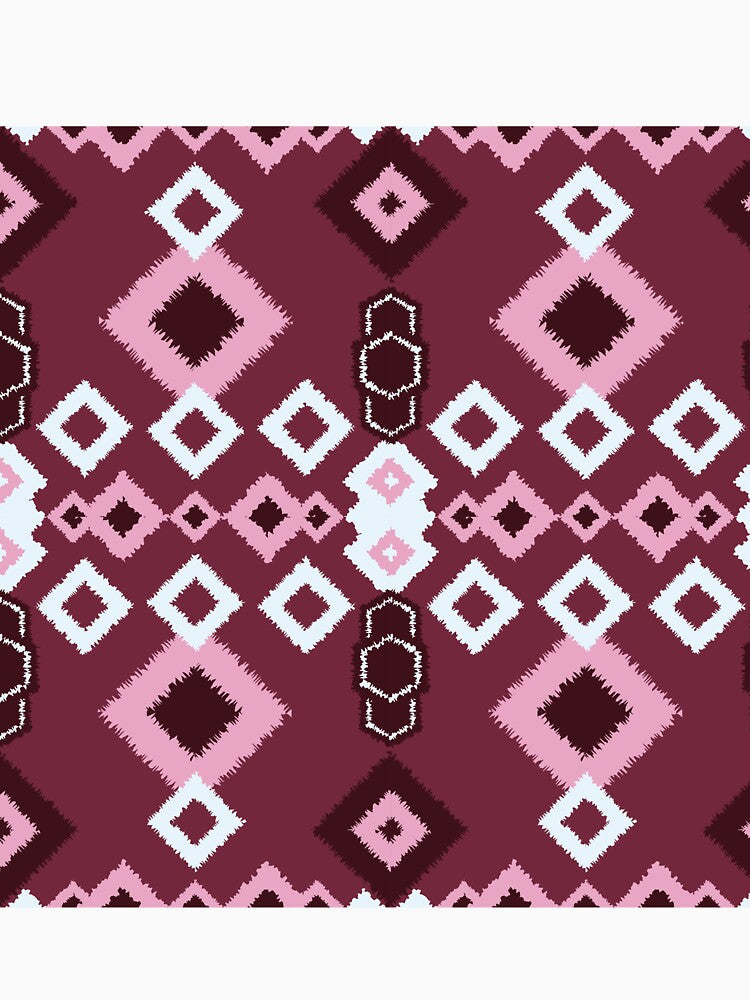 Light pink and deep magenta blend into boho floral seamless pattern by zephstudoartist