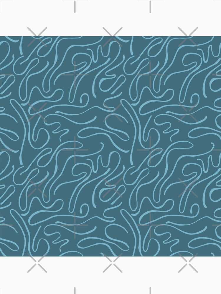 Ocean Waves - Organic Swirly Brush Strokes in Blue by PeachyLitchi