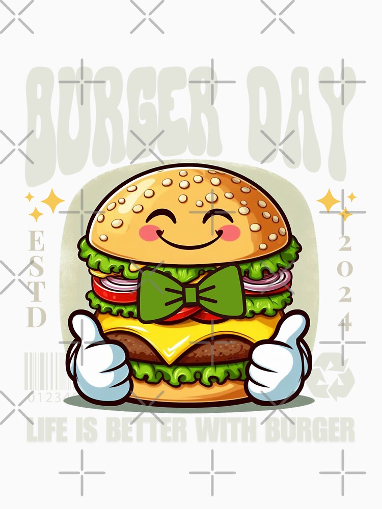 Burger day : life is better with burger by Peerless-Prime Unisex , , , Long Sleeve Tee