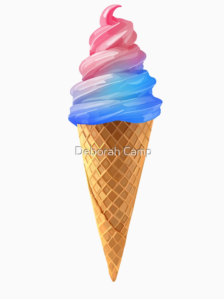 Pink Blue Cotton Candy Ice Cream Cone by Deborah Camp Unisex , , , Long Sleeve Tee