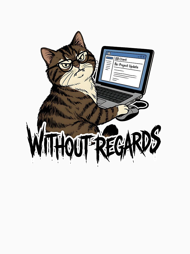 Angry Corporate Cat Answering Emails - Relatable Office Humor by thernaX Unisex , , , Long Sleeve Tee