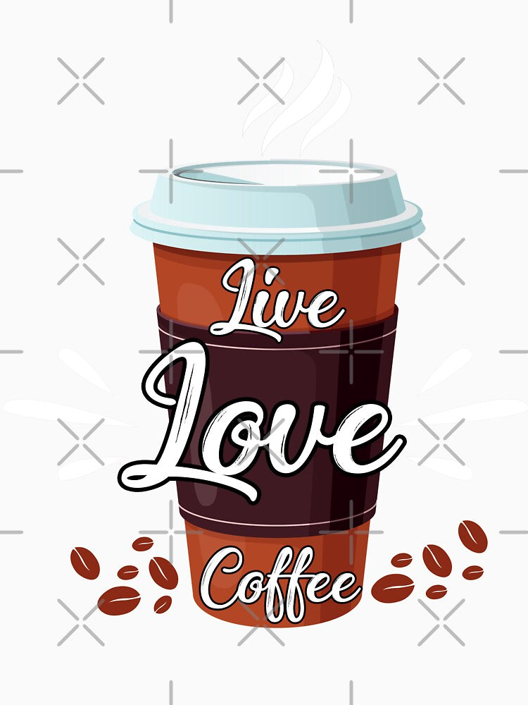A fun coffee motto to live by! Live, Love, Coffee by Deano's Designs Unisex , , , Long Sleeve Tee