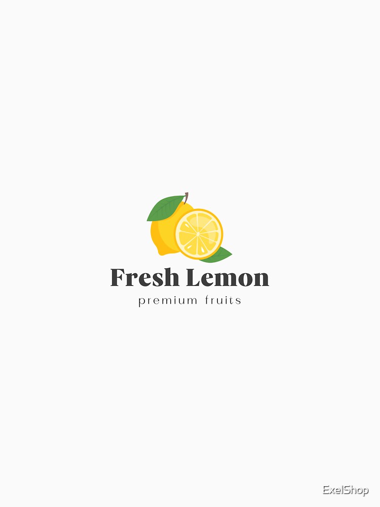 Yellow Fresh Lemon Premium Fruits Illustration Logo by ExelShop Unisex , , , Long Sleeve Tee