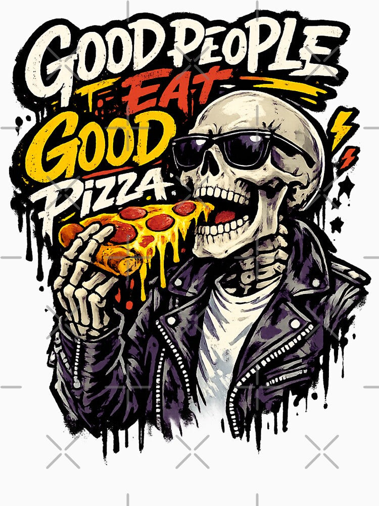 Good People Eat Good Pizza by LuveraxArt Unisex , , , Long Sleeve Tee